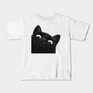 Funny black cat Kids T-Shirt